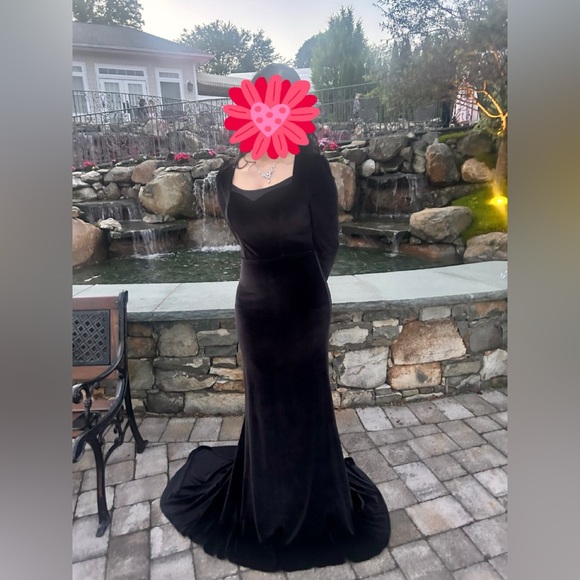 Mermaid Sweetheart Velvet Black Evening Dress - Picture 1 of 4
